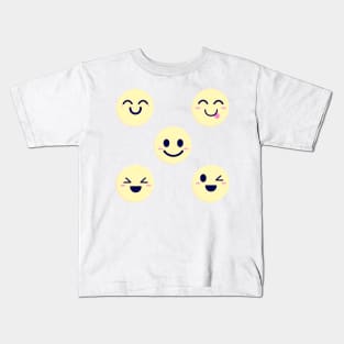 Smile and laugh yellow face emoji Kids T-Shirt